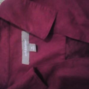 Croft and Barrow Burgundy Suede Zipup